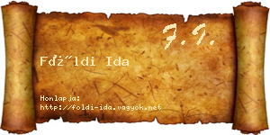 Földi Ida névjegykártya